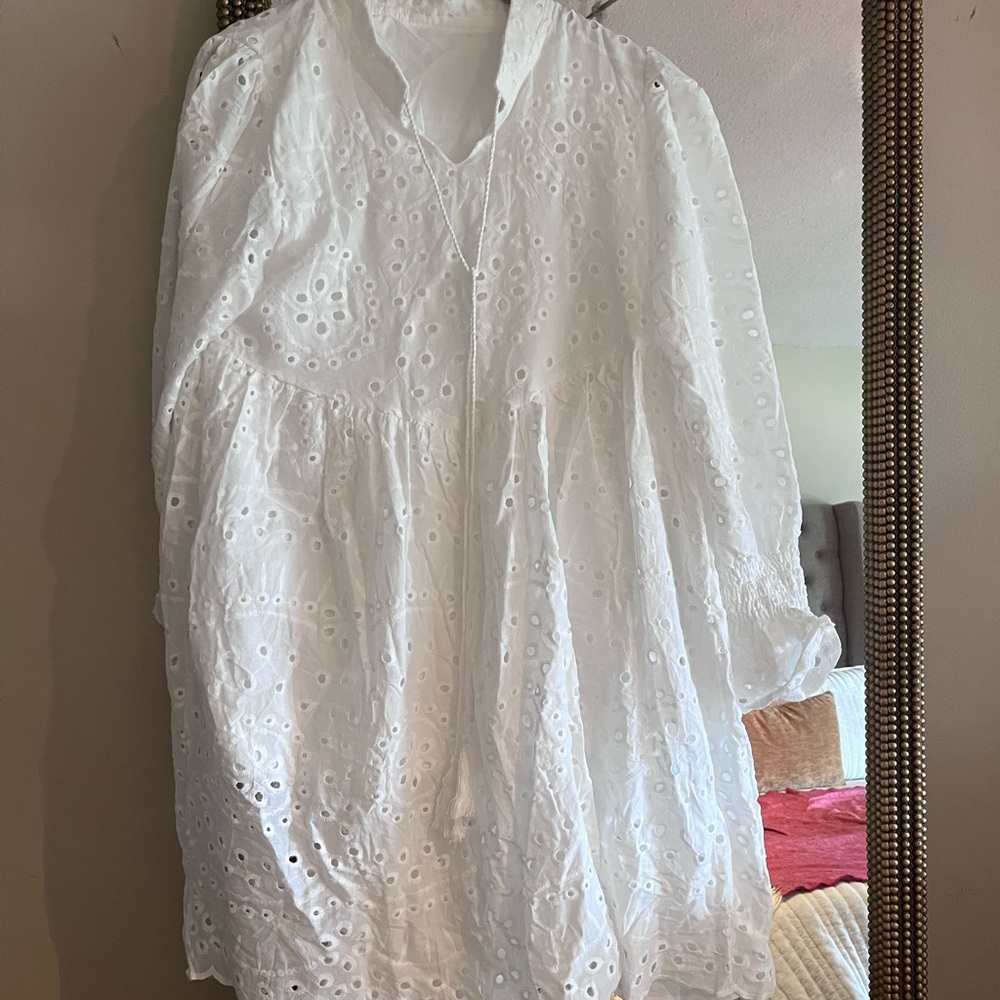 Chic White Eyelet Blouse